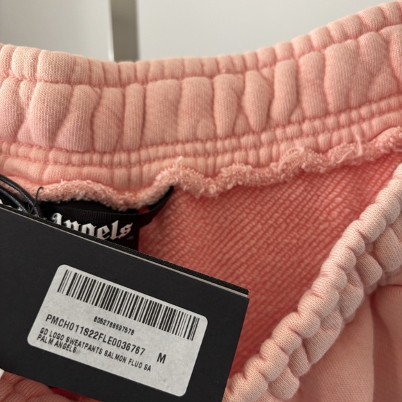 PALM ANGELS Pink Cotton Lounge Pants Garment-dyed French Terry NWT - Picture 7 of 11
